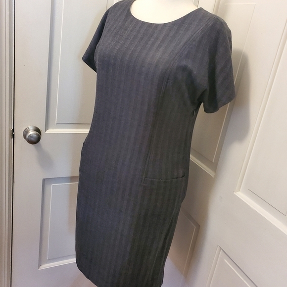 Apostrophe Pinstripe/Herringbone Print Dress Size 12, Classic, Business - Picture 2 of 9